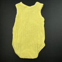 Load image into Gallery viewer, unisex Baby Berry, yellow stretchy singletsuit / romper, GUC, size 000,  