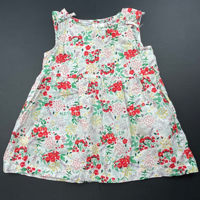 Girls H&M, lightweight floral cotton summer dress, GUC, size 00, L: 36cm