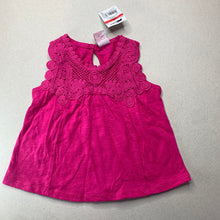 Load image into Gallery viewer, Girls H&amp;T, pink cotton summer top, NEW, size 1,  