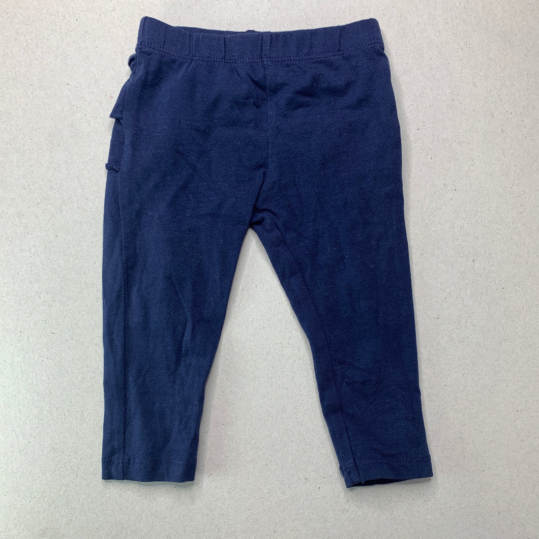 Girls Dymples, navy ruffle leggings / bottoms, EUC, size 00,  