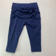 Load image into Gallery viewer, Girls Dymples, navy ruffle leggings / bottoms, EUC, size 00,  