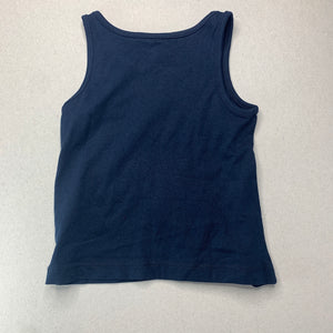 Girls Anko, navy cotton singlet top, NEW, size 1,  