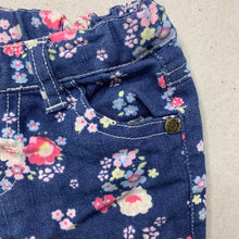 Load image into Gallery viewer, Girls Target, floral stretch cotton shorts, adjustable, FUC, size 0,  
