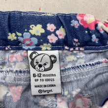 Load image into Gallery viewer, Girls Target, floral stretch cotton shorts, adjustable, FUC, size 0,  