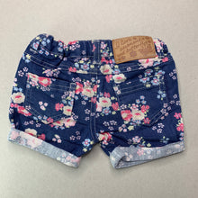 Load image into Gallery viewer, Girls Target, floral stretch cotton shorts, adjustable, FUC, size 0,  