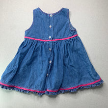 Load image into Gallery viewer, Girls embroidered, denim casual dress, FUC, size 00, L: 40cm