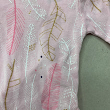 Load image into Gallery viewer, Girls Dymples, pink cotton bodysuit / romper, feathers, EUC, size 0000,  