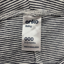 Load image into Gallery viewer, Girls Anko, striped stretchy leggings / bottoms, EUC, size 000,  