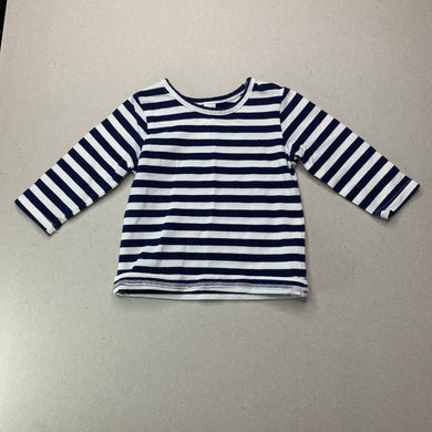 unisex Dymples, navy stripe stretchy long sleeve top, EUC, size 000,  