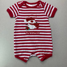 Load image into Gallery viewer, unisex Teeny Weeny, striped cotton Christmas romper, FUC, size 000,  