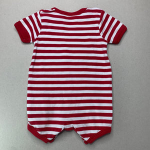 unisex Teeny Weeny, striped cotton Christmas romper, FUC, size 000,  