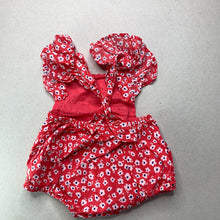 Load image into Gallery viewer, Girls Baby Berry, lightweight floral cotton summer romper, EUC, size 000,  