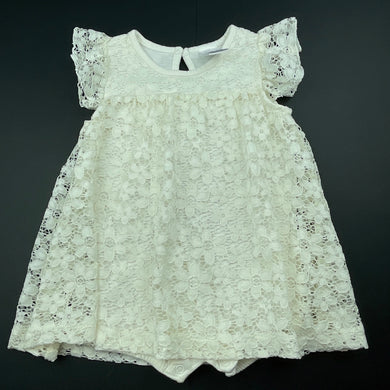 Girls Baby Berry, cream floral lace romper dress, EUC, size 1,  
