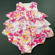 Load image into Gallery viewer, Girls Seed, tie dyed tiered cotton romper, GUC, size 00,  