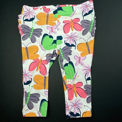 Girls Cotton On, ruffle leggings / bottoms, butterflies, EUC, size 00,  