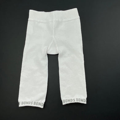 unisex Bonds, white stretchy leggings / bottoms, GUC, size 0000,  