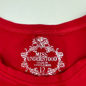 Girls Miss Understood, cotton Christmas t-shirt / top, FUC, size 12,  
