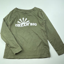 Load image into Gallery viewer, Girls Anko, khaki cotton long sleeve t-shirt / top, GUC, size 5,  
