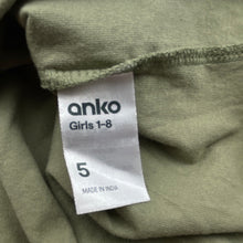 Load image into Gallery viewer, Girls Anko, khaki cotton long sleeve t-shirt / top, GUC, size 5,  