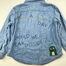 Load image into Gallery viewer, Boys Zara, lined chambray cotton long sleeve shirt, GUC, size 2-3,  