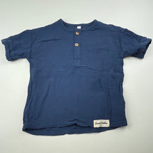 Load image into Gallery viewer, Boys KID, navy crinkle cotton top, FUC, size 1,  