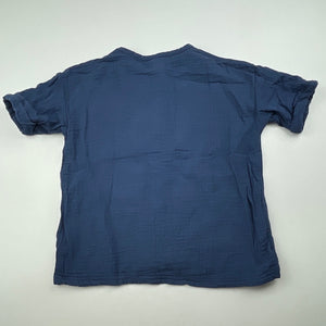 Boys KID, navy crinkle cotton top, FUC, size 1,  