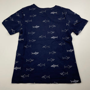 Boys Target, navy cotton t-shirt / top, sharks, EUC, size 4,  