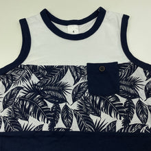 Load image into Gallery viewer, Boys Target, navy &amp; white cotton singlet / tank top, EUC, size 4,  