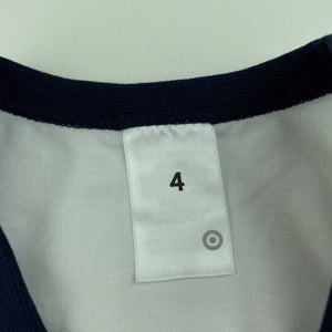Boys Target, navy & white cotton singlet / tank top, EUC, size 4,  