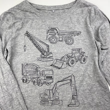 Load image into Gallery viewer, Boys Anko, grey long sleeve t-shirt / top, diggers, GUC, size 7,  