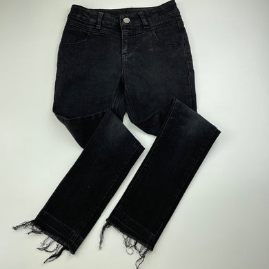 Girls Miss Understood, raw hem stretch denim jeans, adjustable, Inside leg: 54cm, GUC, size 7,  