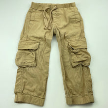 Load image into Gallery viewer, Boys Charlie &amp; Me, cotton cargo pants, elasticated, wear on cuffs, FUC, size 2,  