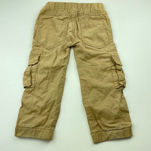 Load image into Gallery viewer, Boys Charlie &amp; Me, cotton cargo pants, elasticated, wear on cuffs, FUC, size 2,  
