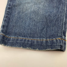 Load image into Gallery viewer, Boys Ralph Lauren, dark stretch denim shorts, elasticated, wear on cuffs, FUC, size 2,  