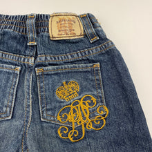 Load image into Gallery viewer, Boys Ralph Lauren, dark stretch denim shorts, elasticated, wear on cuffs, FUC, size 2,  