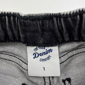 Boys 1964 Denim Co, knit stretch denim shorts, elasticated, GUC, size 1,  