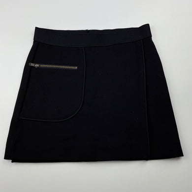 Girls Witchery, black cross-over skirt, elasticated, L: 27.5cm, EUC, size 6,  