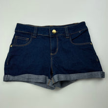 Load image into Gallery viewer, Girls Denim Co, dark stretch denim shorts, W: 61cm, EUC, size 7-8,  