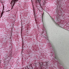 Load image into Gallery viewer, Girls Target, floral linen blend long sleeve dress, EUC, size 1, L: 43cm