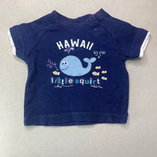Load image into Gallery viewer, Boys Target, navy cotton t-shirt / top, whale, GUC, size 000,  