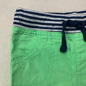 Boys Target, green cotton shorts, elasticated, GUC, size 00,  