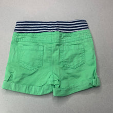 Load image into Gallery viewer, Boys Target, green cotton shorts, elasticated, GUC, size 00,  