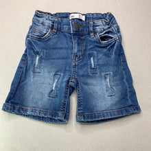 Load image into Gallery viewer, Boys Cotton On, distressed stretch denim shorts, adjustable, GUC, size 2,  