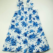 Load image into Gallery viewer, Girls Cotton On, blue &amp; white floral cotton summer dress, EUC, size 6, L: 64cm