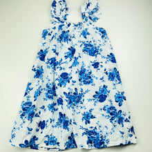 Load image into Gallery viewer, Girls Cotton On, blue &amp; white floral cotton summer dress, EUC, size 6, L: 64cm