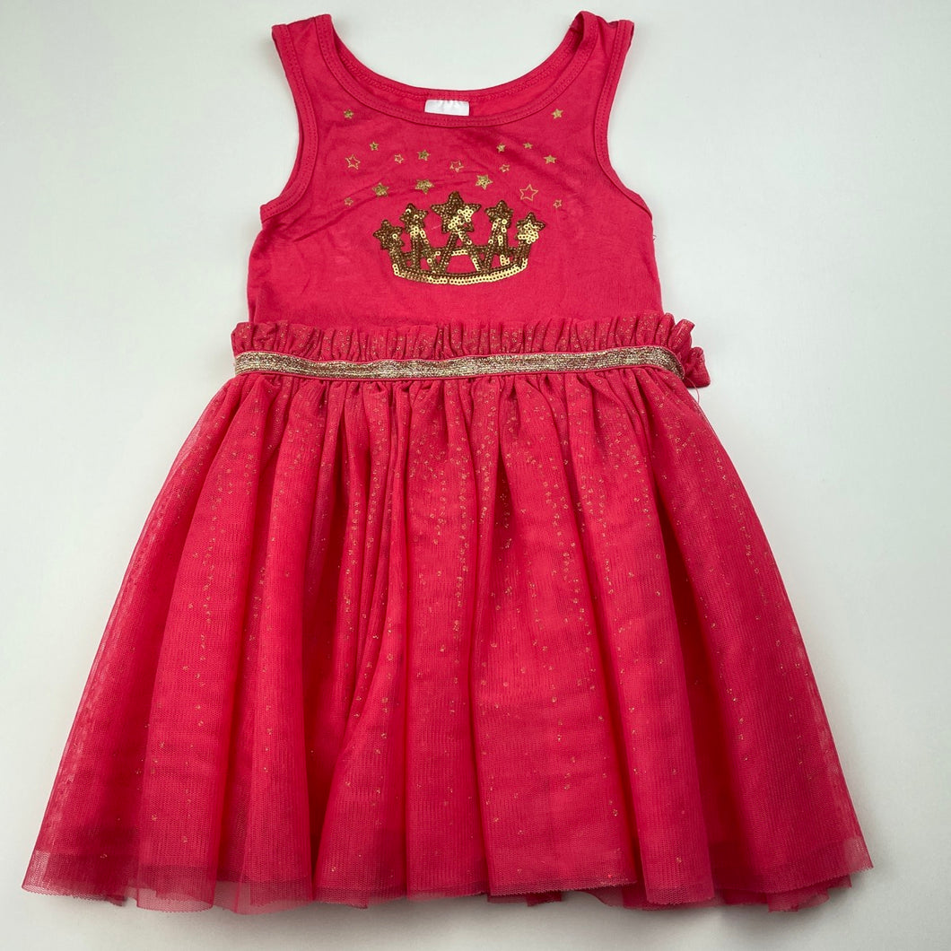 Girls Target, spliced party dress, sequin tiara, FUC, size 1, L: 47cm