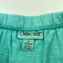 Load image into Gallery viewer, Girls Cherokee, aqua cotton skirt, elasticated, L: 32cm, GUC, size 6,  