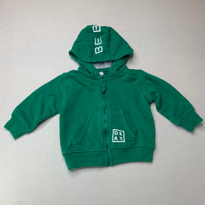 Boys Prenatal, green zip hoodie sweater, GUC, size 0,  