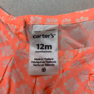 Girls Carters, lightweight floral summer top, small mark on back, FUC, size 12 months,  