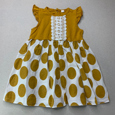 Girls XP Ltd, mustard & white summer dress, GUC, size 0, L: 41cm